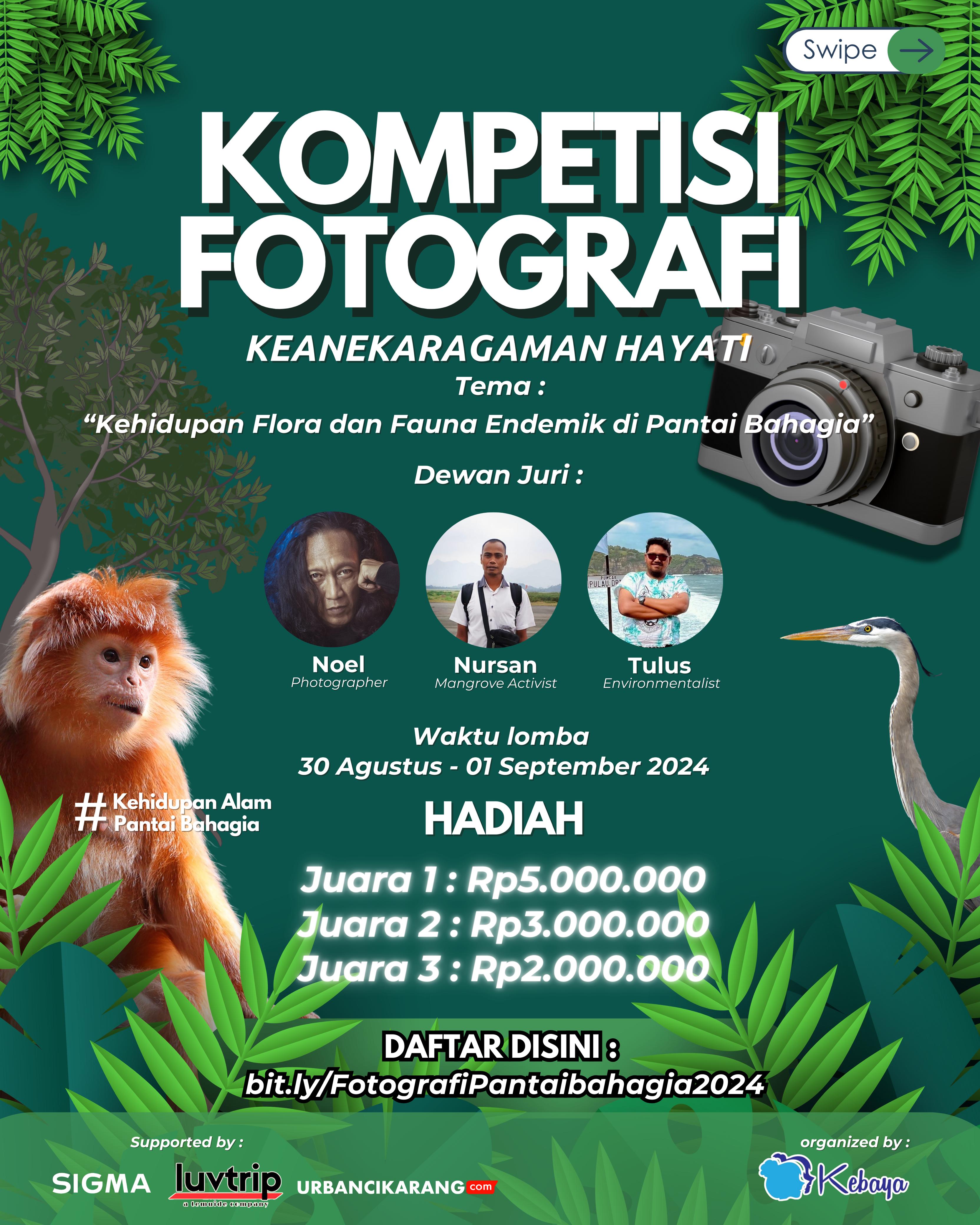 Kompetisi Fotografi Keanekaragaman Hayati di Pantai Bahagia